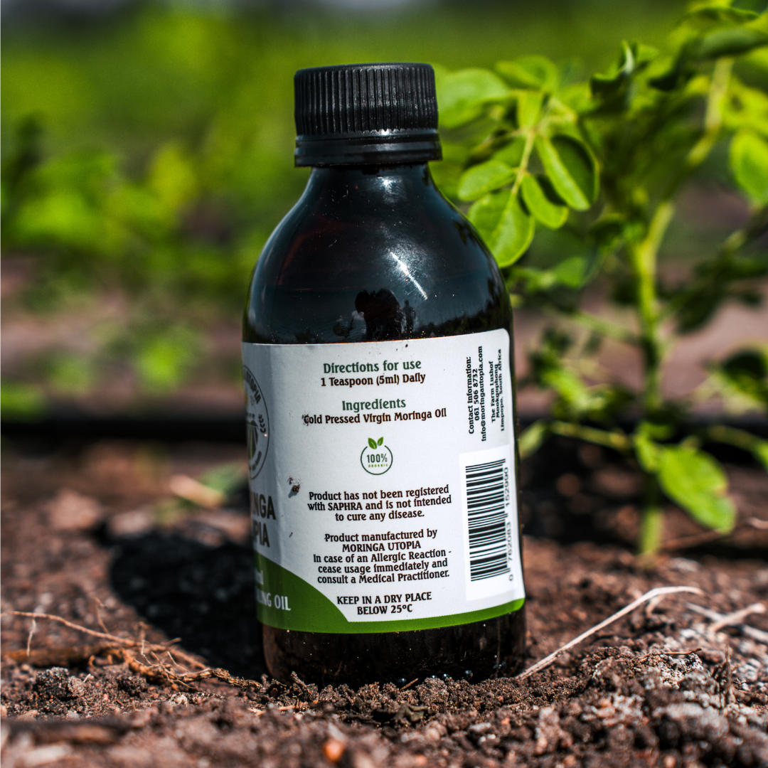 200ml Moringa Oil Organic Moringa Healing Oil Moringa Utopia Moringa Oil 200ml For Sale Back Image