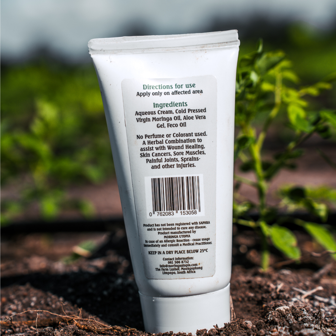 Moringa Cream Organic Moringa Pain Wound Cream Moringa Utopia Moringa Cream For Sale Back Image